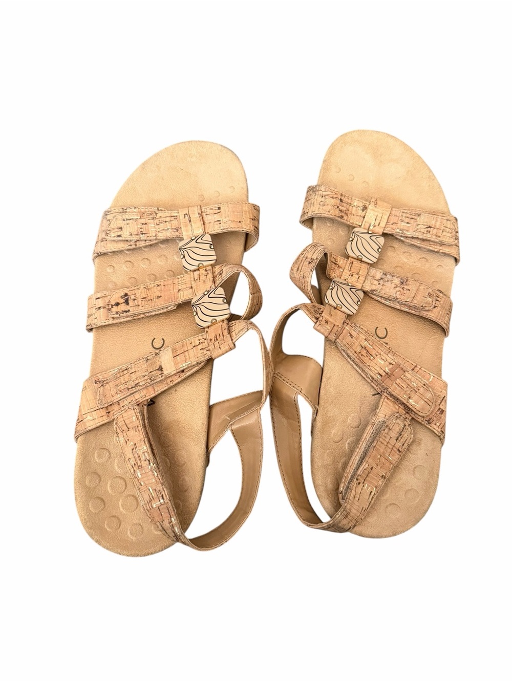 Vionic Amber Women’s Size 10 Cork Gold Strappy Orthotic Comfort Sandals